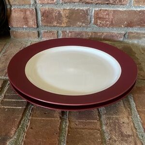 Vtg Pfaltzgraff Harmony Red Dinner Plates Set of 2